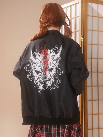 J-Fashion Giacche con stampa grafica con zip