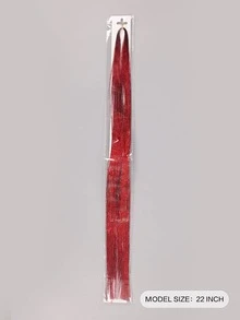 Red Hair Tinsel Heat Resistant Fairy Hair Sparkling Shiny Glitter Tinsel Hair Extensions For Women Girls Kids - Red - View 2