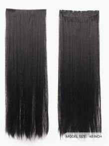Extra Long Straight Synthetic Hair Extension - Black - View 2