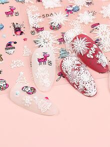 FULL BEAUTY Christmas 2sheets Santa Claus Nail Art Sticker - Multicolor - View 6