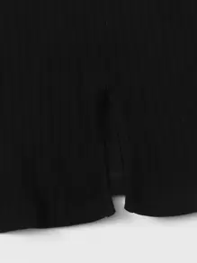 Muchica Vestido bajo con abertura tejido de canalé