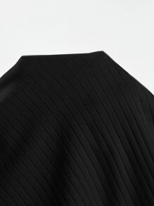 Muchica Vestido bajo con abertura tejido de canalé