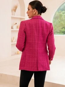 Aveloria Modichic 西裝領雙排釦西裝外套工作服 - 玫紅色 - 查看 2