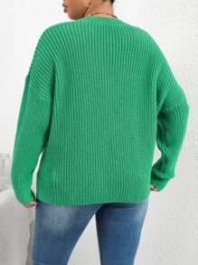 Calvaya Jersey de hombros caídos - Verde - Ver 2