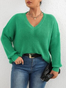 Calvaya Jersey de hombros caídos - Verde - Ver 5