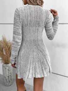 SHEIN LUNE Nữ Cardigans Nút phía trước màu trơn Giải trí - Màu Xám nhạt - Xem 2
