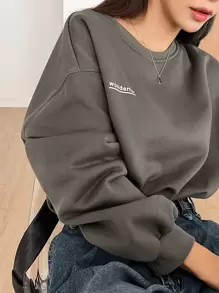 DAZY 字母图案落肩卫衣，秋季女装