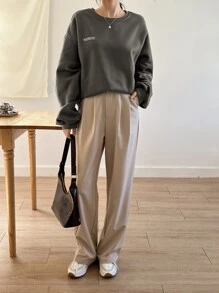 DAZY 字母图案落肩卫衣，秋季女装