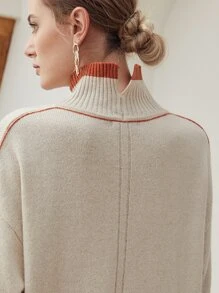 MOTF PREMIUM CASHMERE LONGLINE JUMPER - Beige - View 3