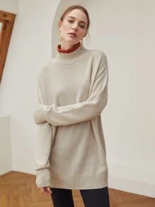 MOTF PREMIUM CASHMERE LONGLINE JUMPER - Beige - View 9