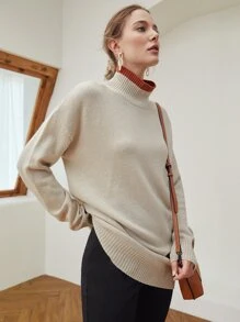 MOTF PREMIUM CASHMERE LONGLINE JUMPER - Beige - View 7