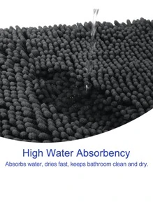 1pc Anti-slip Bath Rug - Dark Grey - View 5