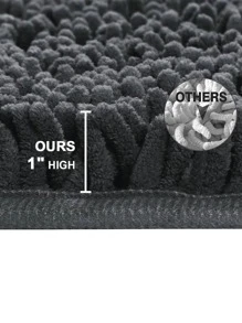 1pc Anti-slip Bath Rug - Dark Grey - View 6