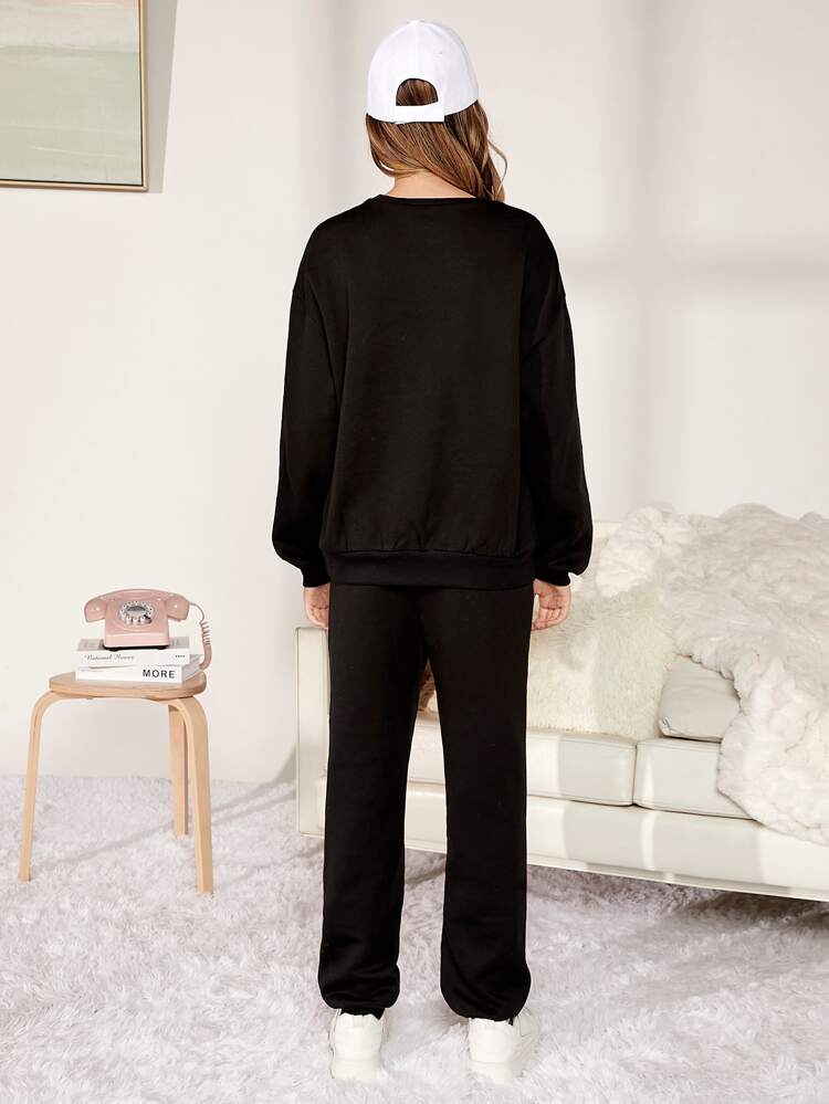 Teen Girls Figure Graphic Pullover & Sweatpants