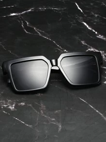 1 副 PC 方形框架太阳镜，时尚，非常适合日常使用或旅行休闲太阳镜太阳镜海滩配饰太阳镜太阳镜遮阳镜适合夏季海滩度假、户外、旅行 - 黑色 - 查看 4