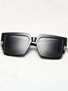 1 副 PC 方形框架太阳镜，时尚，非常适合日常使用或旅行休闲太阳镜太阳镜海滩配饰太阳镜太阳镜遮阳镜适合夏季海滩度假、户外、旅行 - 黑色 - 查看 5