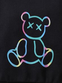 Baby Boy Bear Print Sweatshirt - Black - View 3