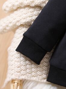 Baby Boy Bear Print Sweatshirt - Black - View 5