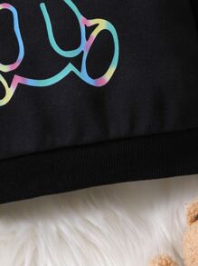 Baby Boy Bear Print Sweatshirt - Black - View 6
