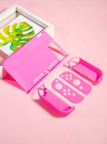 Funda unicolor compatible con Nintendo Switch OLED - Rosa Fucsia - Ver 1