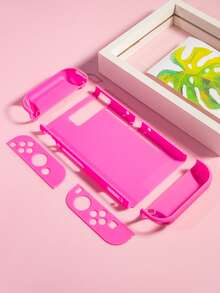 Funda unicolor compatible con Nintendo Switch OLED - Rosa Fucsia - Ver 2