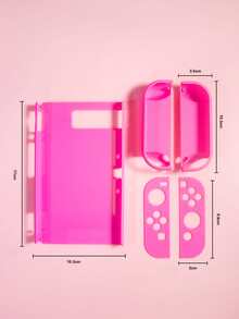 Funda unicolor compatible con Nintendo Switch OLED - Rosa Fucsia - Ver 3