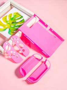 Funda unicolor compatible con Nintendo Switch OLED - Rosa Fucsia - Ver 5