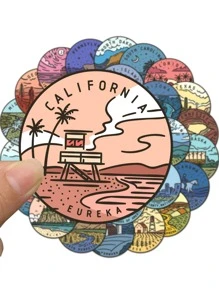 49入組景觀圖案DIY貼紙 - 彩色 - 查看 2