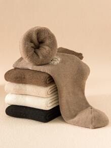 5pairs Bear Pattern Slouch Crew Socks - Multicolor - View 1