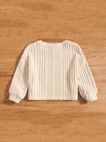 SHEIN Leap Crew Baby Girl Casual And Comfortable Long-Sleeved T-Shirt Suitable For Spring And Autumn - Apricot - View 2