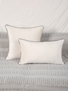 1pc Geometric Print Contrast Binding Cushion Cover Without Filler - Multicolor - View 4