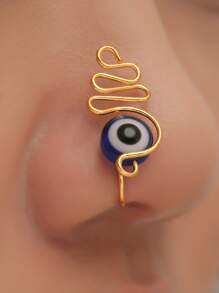 Popular Evil Eye Decor Nose Cuff Copper Simple & Stylish For Women & Girls Unisex - Multicolor - View 1