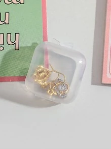 10pcs Clear Mini Jewelry Storage Box - Clear - View 4