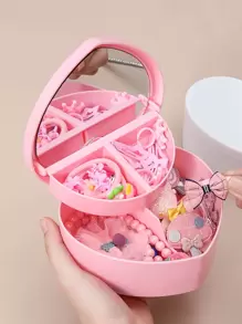 1個心型珠寶收納盒,粉色珠寶整理盒,家居用品,情人節禮物 - 粉色 - 查看 1