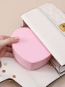 1個心型珠寶收納盒,粉色珠寶整理盒,家居用品,情人節禮物 - 粉色 - 查看 4