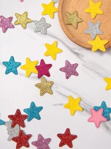 50入組金屬亮絲星星隨機縫紉補丁 - 彩色 - 查看 2
