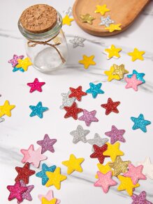 50入組金屬亮絲星星隨機縫紉補丁 - 彩色 - 查看 4