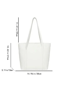 Fashionable Large Capacity Quilted Textured Plaid Solid Color Shoulder Tote Bag For Women