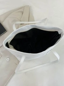 Fashionable Large Capacity Quilted Textured Plaid Solid Color Shoulder Tote Bag For Women