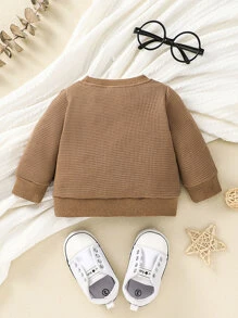 Đứa bé trai Mô hình Cartoon Áo nỉ - màu nâu - Xem 2