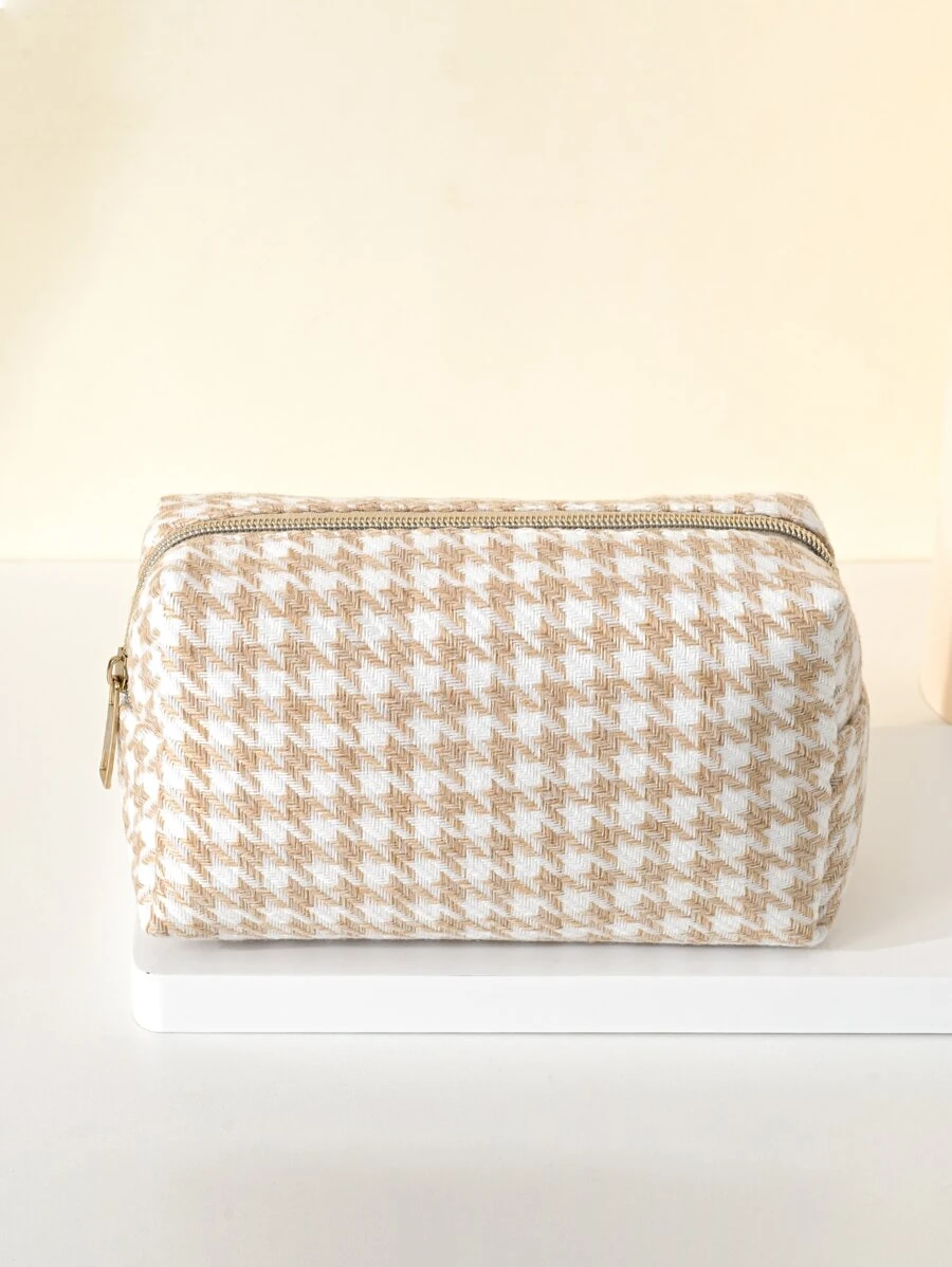 千鸟格纹化妆包，化妆袋，护肤包，洗漱包，收纳袋，旅行必备，邮轮必备，宿舍必备，婚礼伴娘礼物，妈妈礼物，生日礼物，送给朋友和老师的礼物，家居装饰，浴室客厅卧室装饰，浴室收纳，珠宝收纳，唇油收纳，指甲油收纳，化妆品收纳，化妆包，女士礼物，圣诞礼物，女士礼物创意 - 彩色 - 查看 1