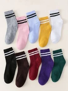 10 cặp Vớ hoa văn sọc - Nhiều màu - Xem 1