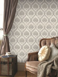 1pc Royal Floral Pattern Wall Sticker, Nordic Style PVC Waterproof Wall Paper For Home Decor,Renovation Stickers Peel Wall Panels,Wall Paper, Wallpapers,Spring Decoration Items Refresh Your Home,Rama Decoration Stickers - Multicolor - View 2