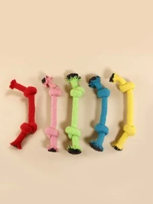 1 件随机颜色绳玩具，适合猫/狗爱好者的礼物和狗/猫妈妈喜欢的宠物狗爱好者和狗妈妈喜欢，糖果色，双结设计用于牙齿清洁和磨牙 - 彩色 - 查看 1