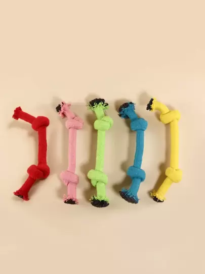 1 件随机颜色绳玩具，适合猫/狗爱好者的礼物和狗/猫妈妈喜欢的宠物狗爱好者和狗妈妈喜欢，糖果色，双结设计用于牙齿清洁和磨牙