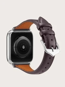 Minimalist Watchband Compatible With Apple Watch - Maroon - View 2