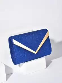 Quyến rũ, thanh lịch, tinh tế, yên tĩnh Sequin sang trọng, sành điệu, sang trọng, Túi buổi tối trang trí bằng kim loại lấp lánh sáng bóng, Ví cô dâu hoàn hảo cho đám cưới, sự kiện vũ hội & tiệc tùng cho cô gái tiệc tùng, phụ nữ - Xanh đậm - Xem 1