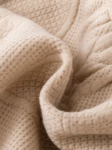 SHEIN Young Girl Ruffle Trim Flounce Sleeve Bow Front Shirt Dress - Apricot - View 3