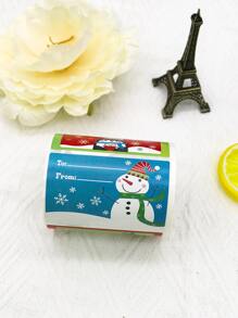 1 rollo Pegatina con patrón de Navidad escribible - Multicolor - Ver 4