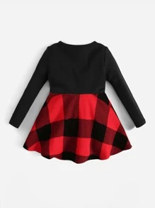 SHEIN Baby Gingham A-line Dress - Multicolor - View 2